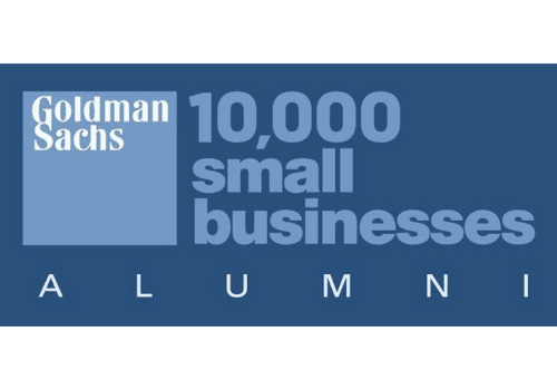 The goldman sachs 10,000 small business alumni logo.
