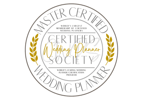 The master certified wedding planner society logo.